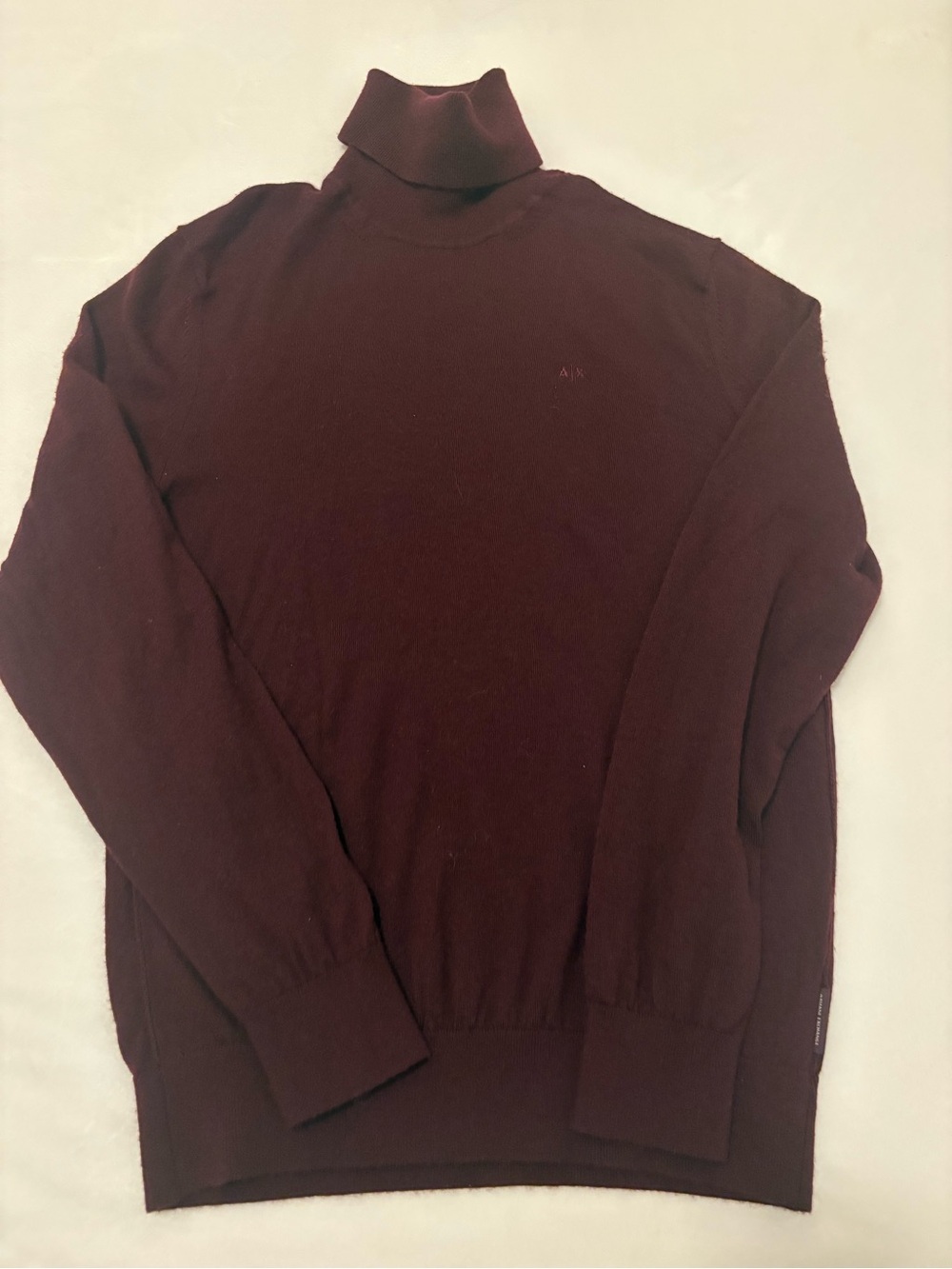 Armani Exchange Burgundy Men's Turtleneck Sweater
